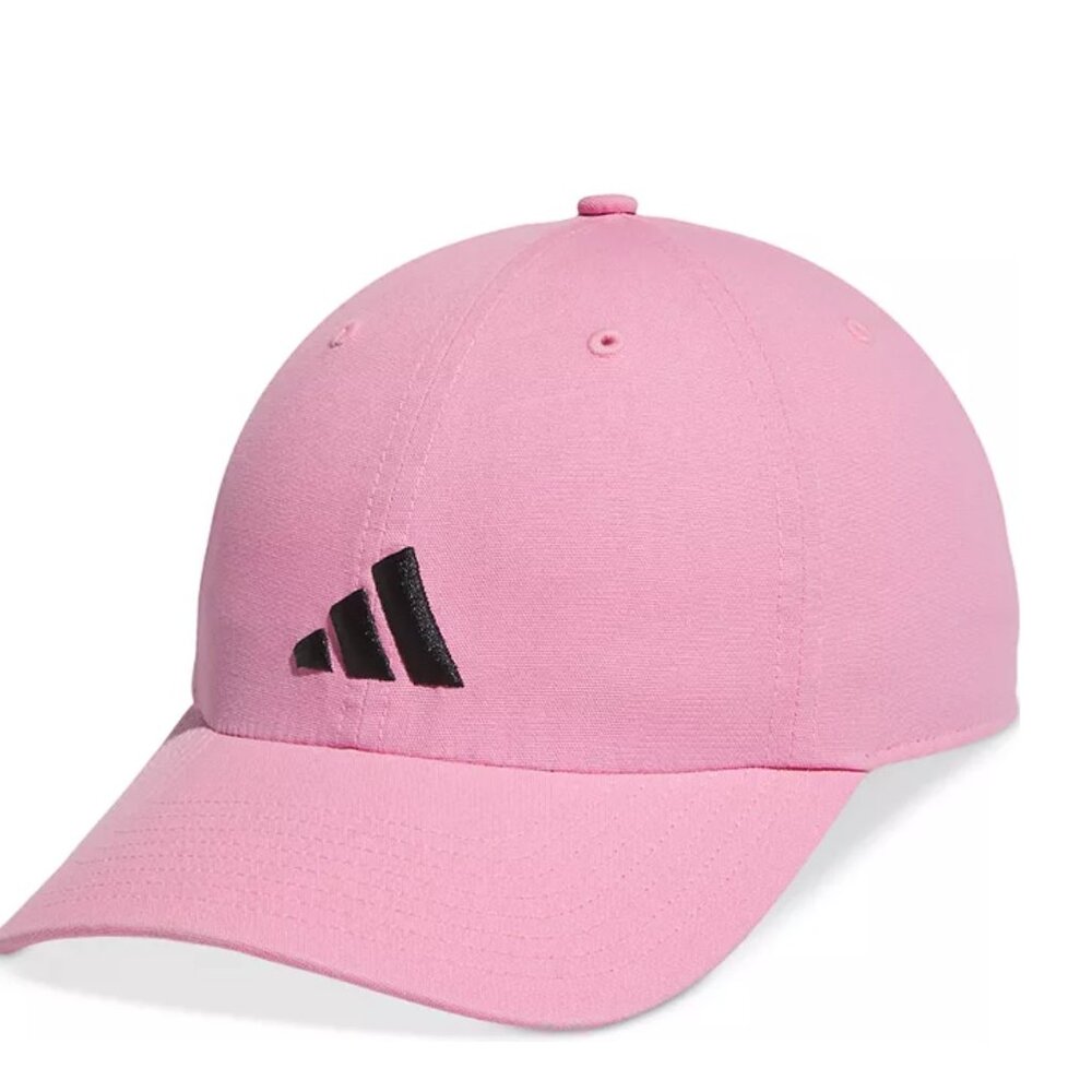 adidas Soccer Relaxed Strapback Mens Unisex Hat Pink Logo Aeroready Breathable